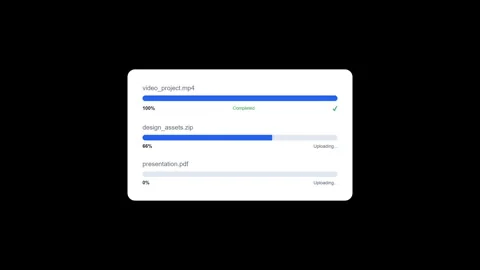 Upload multi files progress bar shows percentage on screen Vídeos de archivo 334023089