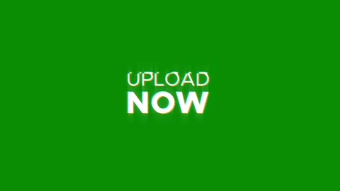 Upload now text animated word with retro glitch effect green background Stock Footage 313461275