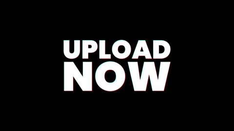 Upload now text Glitch effect animation. Stock Footage 255123692