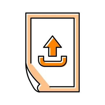 Upload paper document color icon vector illustration Stock Illustration