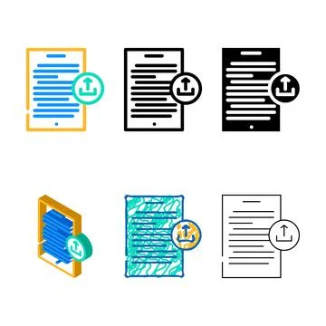 Upload paper document color icon vector series Stock Illustration