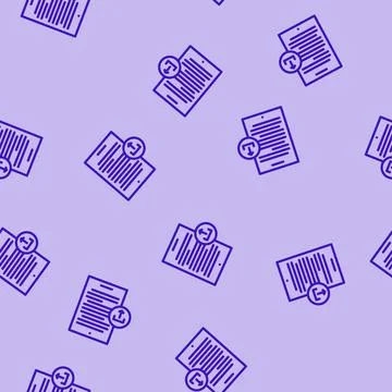 Upload paper document line vector seamless pattern Stock Illustration