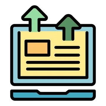 Upload pc laptop icon vector flat Stockillustratie