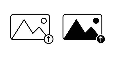 Upload photo icon vector art Illustrations Stock Illustration