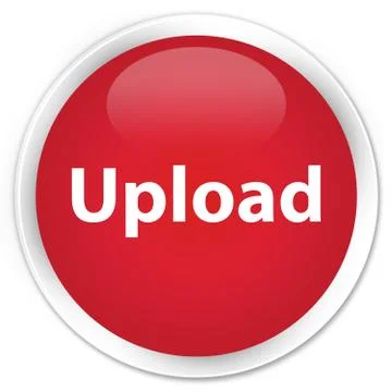 Upload premium red round button Stock Illustration