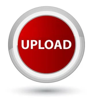 Upload prime red round button Illustrazione stock