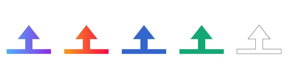 Upload Progress and Action Icons Set 스톡 일러스트