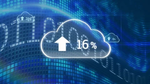 Upload progress cloud and binary codes 库存影片 109155114