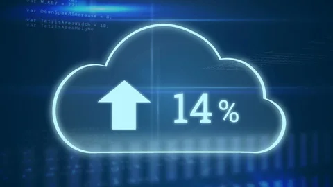 Upload progress clouds and program codes 스톡 동영상 109185299