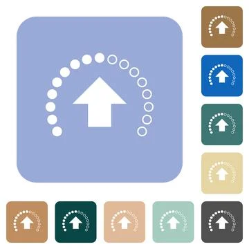 Upload in progress rounded square flat icons Stock Illustration