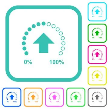 Upload in progress vivid colored flat icons 스톡 일러스트