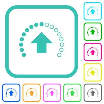 Upload in progress vivid colored flat icons Stock Illustration