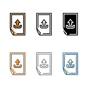 Upload range paper document color icon vector Stock Illustration