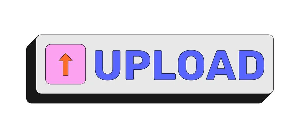 Upload rectangular UI web button Stock Illustration