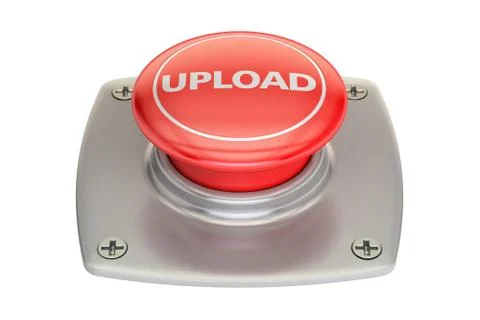 Upload Red Button, 3D rendering Stock Illustration