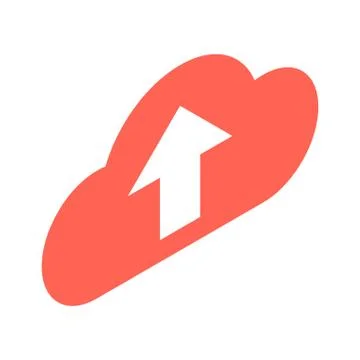 Upload to red cloud icon, isometric style Stock Illustration