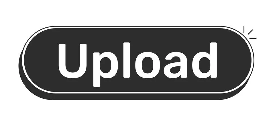 Upload rounded modern black UI element Stock Illustration