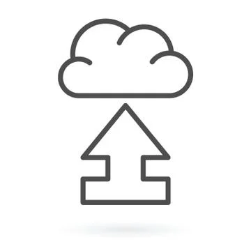Upload service to cloud computing Stock Illustration