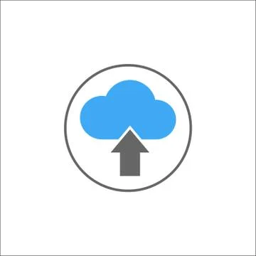 Upload solid icon, mobile sign and cloud pictogram Stock Illustration