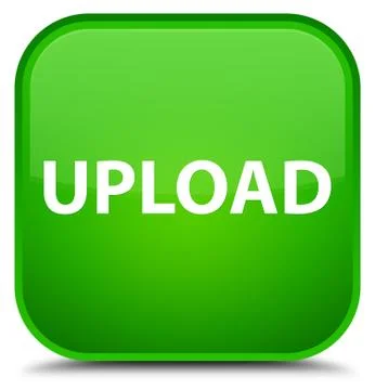 Upload special green square button Illustrazione stock