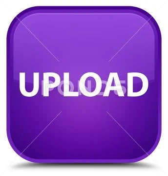 Upload special purple square button Stock Illustration