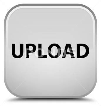 Upload special white square button Stock Illustration