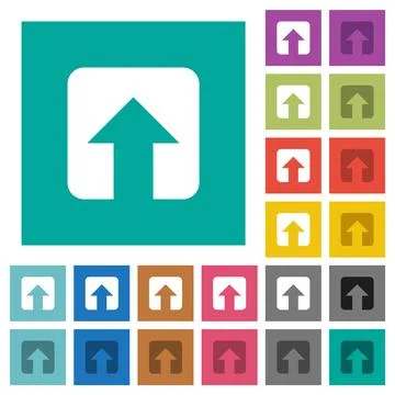 Upload square flat multi colored icons Ilustración de archivo