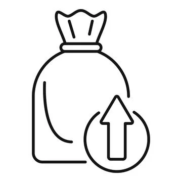 Upload storage bag representing online data saving concept Stock Illustration