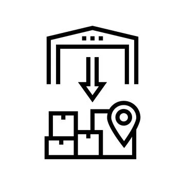 Upload from storehouse line icon vector illustration Stock Illustration