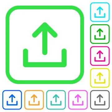 Upload symbol vivid colored flat icons icons Stock Illustration