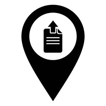 Upload und Kartenmarkierung - Document upload and location pin Upload und ... Stock Photos