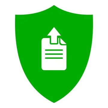 Upload und Schild - Document upload and shield Upload und Schild - Documen... Stock Photos