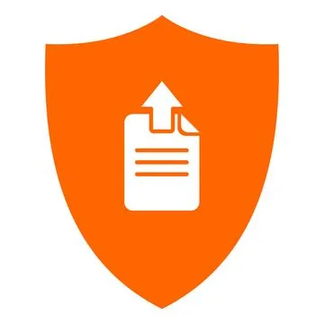 Upload und Schild - Document upload and shield Upload und Schild - Documen... Stock Photos