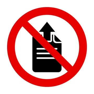 Upload und Verbotsschild - Document upload and prohibition sign Upload und... Stock Photos