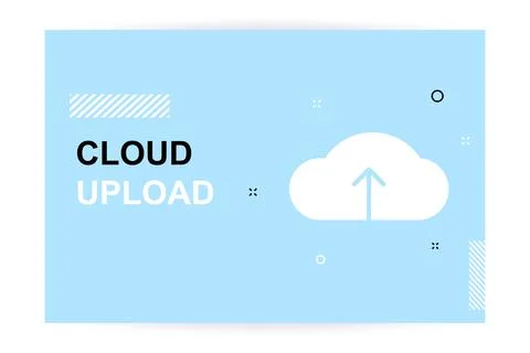 Upload vector banner, cloud storage symbol. Vector illustration for web site or Stock Illustration