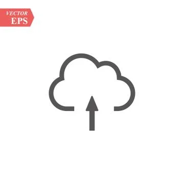 Upload vector icon, cloud storage symbol. Modern, simple flat vector illustra Illustrazione stock