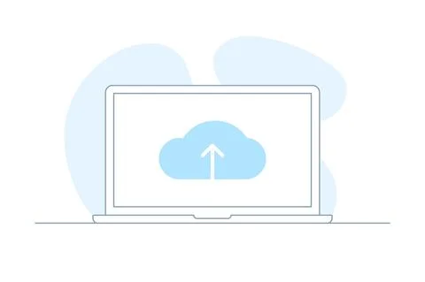 Upload vector icon, cloud storage symbol. Vector illustration for web site Stock Illustration