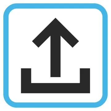 Upload Vector Icon In a Frame Stock Illustration