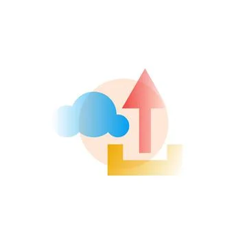 Upload. Vector icon in gradient style. Editable illustration Stock Illustration