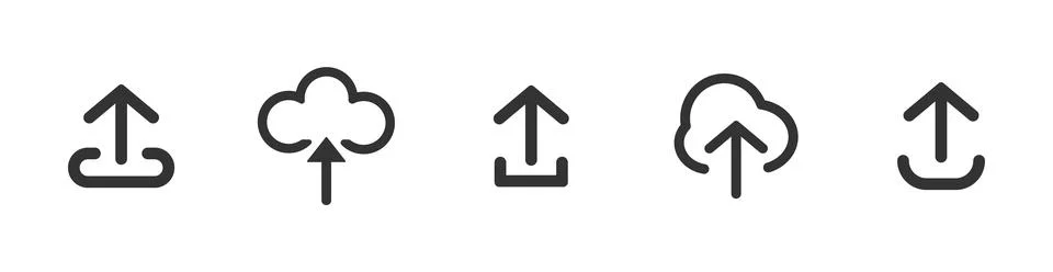 Upload vector icons set. Stockillustratie