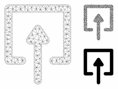 Upload Vector Mesh Network Model and Triangle Mosaic Icon Ilustração Stock