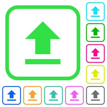 Upload vivid colored flat icons icons Stock Illustration