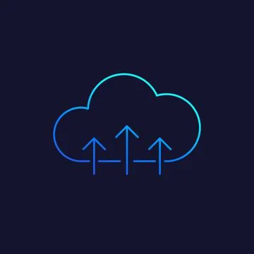 Upload to web line icon Stock Illustration