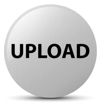 Upload white round button Stock Illustration