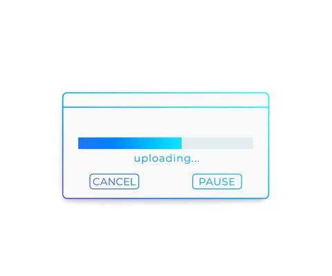 Upload window with progress bar, vector イラスト素材