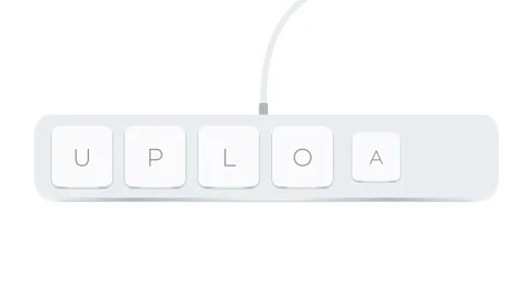Upload word written with computer buttons over white background Video stock 205146454