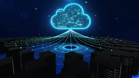Uploading AI data center server data to the cloud Stock Footage 340245853