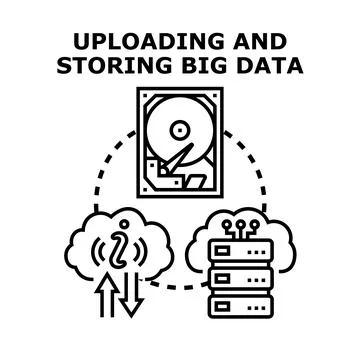Uploading and storing big data for cloud computing Illustrazione stock