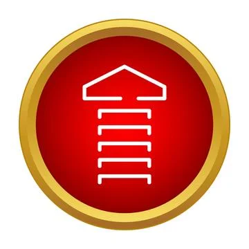 Uploading arrow icon on red button indicating progress イラスト素材