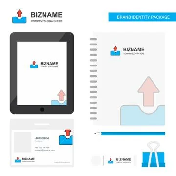 Uploading Business Logo, Tab App, Diary PVC Employee Card and USB Brand Stati Illustrazione stock